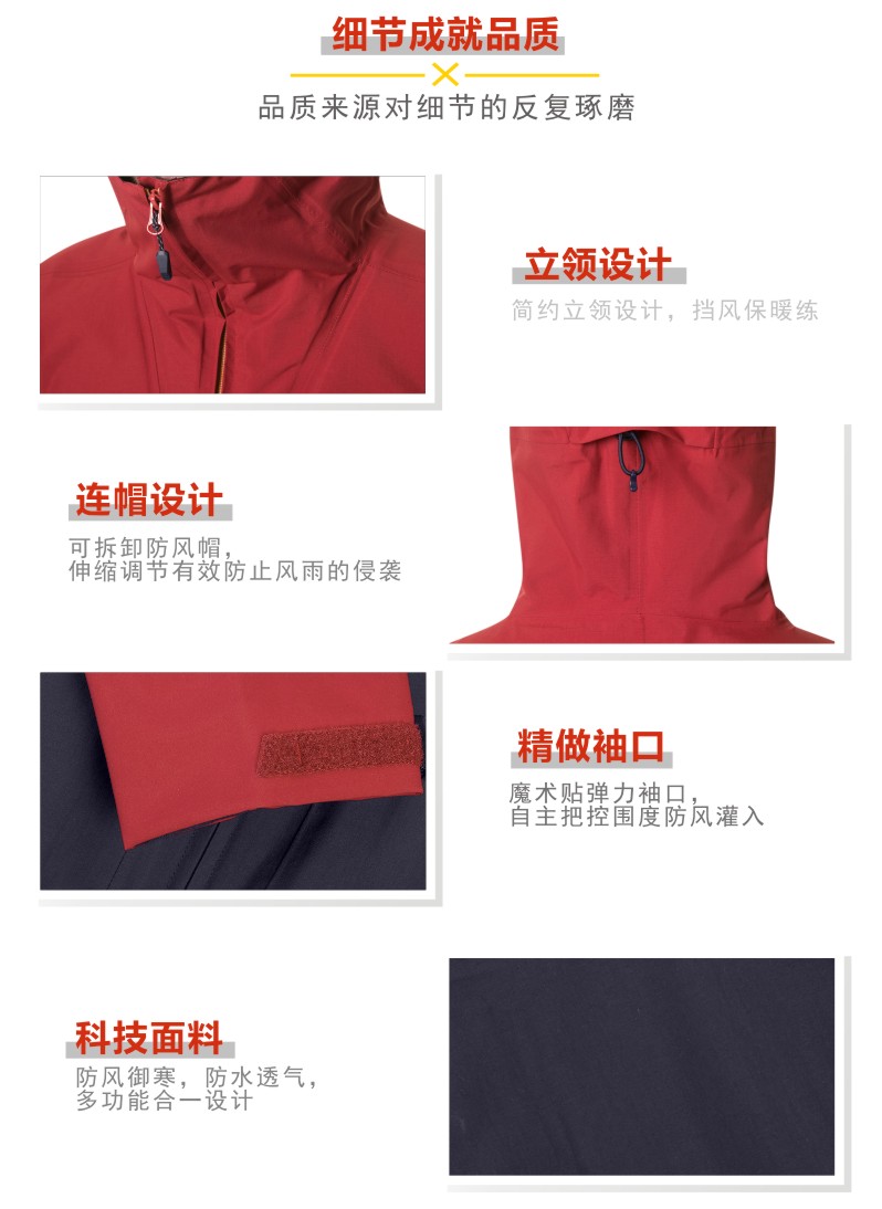 企业VI拼色冲锋衣定做(图3)